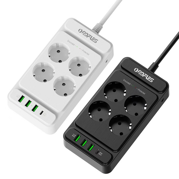 ORDFLES 고용량 4000W 과부하차단 USB 멀티탭