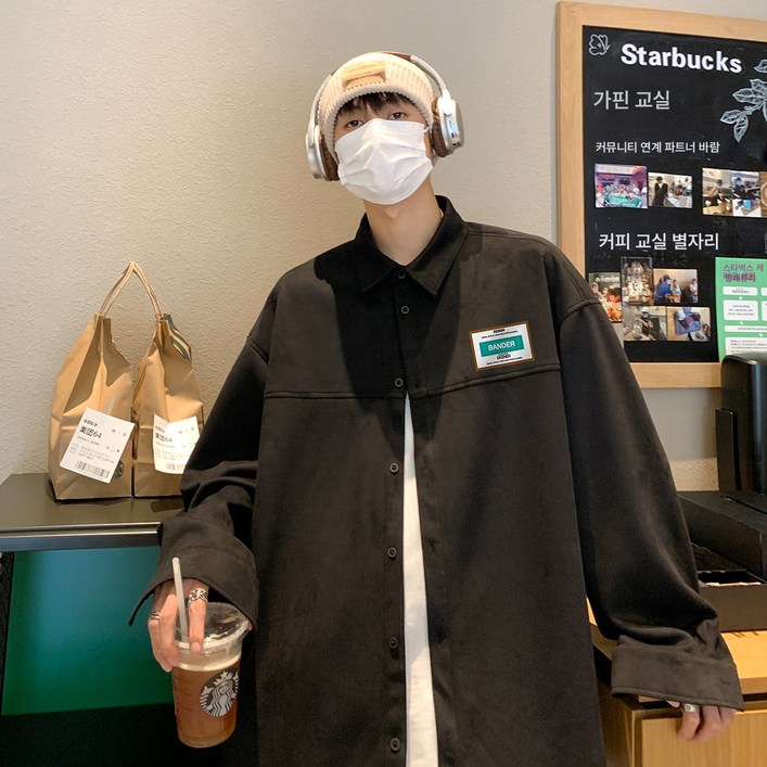 가을 트렌드 도톰 스웨이드셔츠 루즈핏 커플셔츠S71P45제68