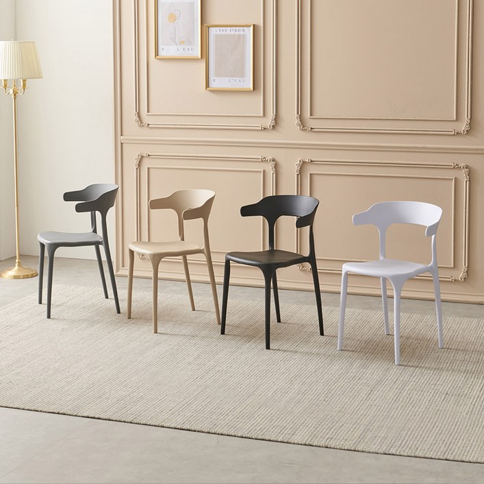라로퍼니처 예쁜 인테리어 카페 식탁 의자 플라스틱 체어, 화이트, 1개