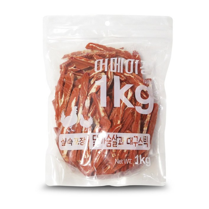 펫레터 어메이징 대용량 강아지 간식, 치킨대구스틱, 1kg, 1개 펫레터 어메이징 대용량 강아지 간식, 치킨대구스틱, 1kg, 1개