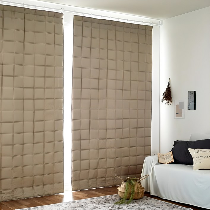 쁘리엘르 몬스 누빔 바람막이 방한커튼