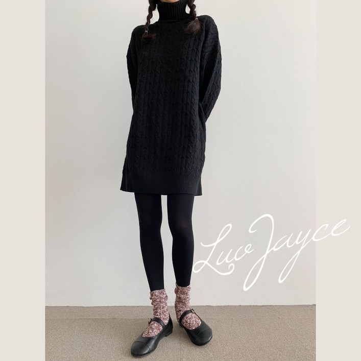 luvJayce 꾸안꾸 여성 꽈배기 니트 원피스