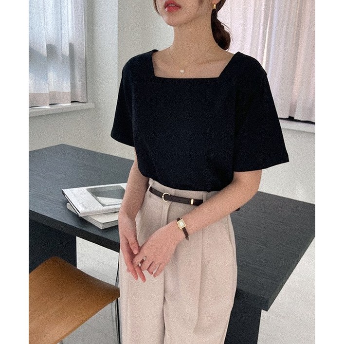 여리해 스퀘어넥 코튼 반팔티 무료배송