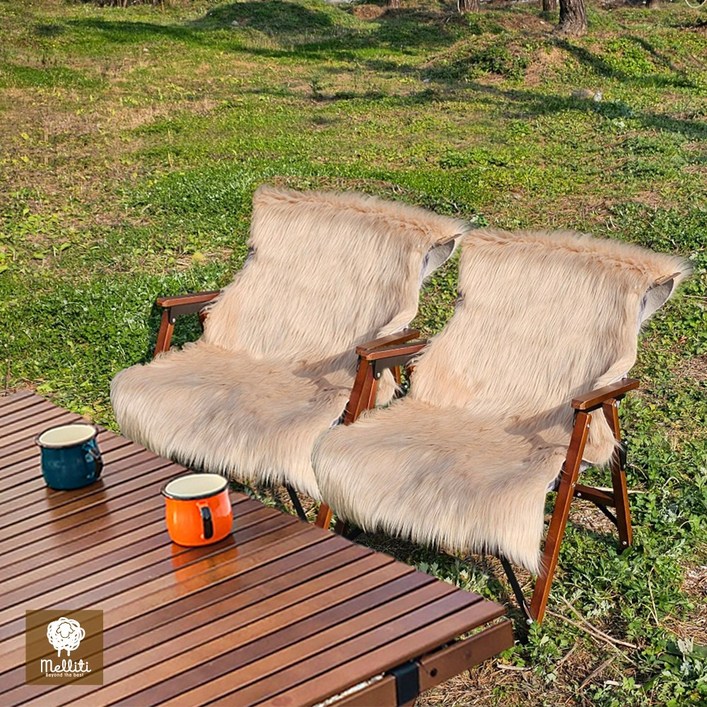 멜리띠 캠핑 체어커버 양모 체어워머, 라이트브라운, 1개