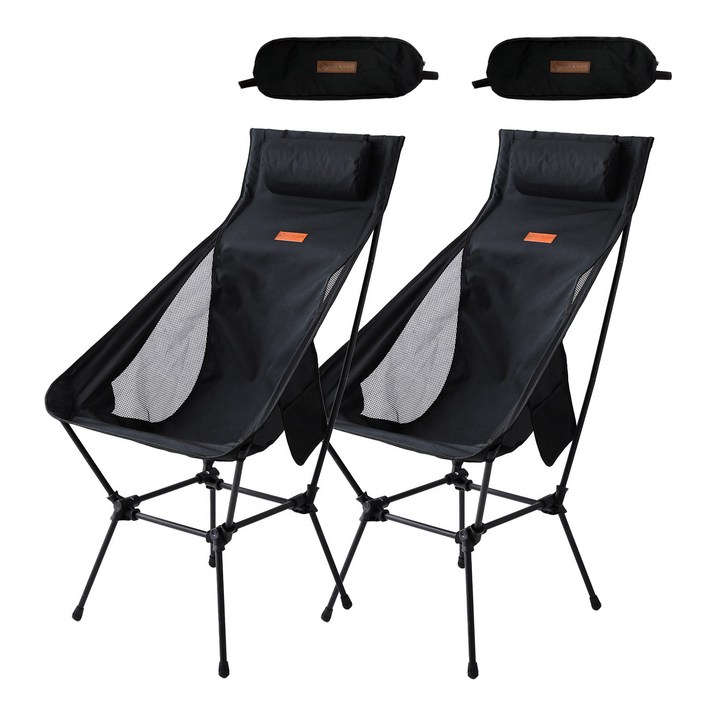 레드코코 경량 캠핑의자 미니멀 폴딩, 블랙2개, 2개