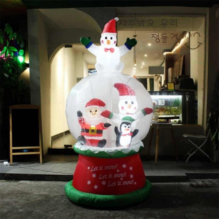 스노우볼 산타 풍선 LED 에어벌룬 200cm 업소용산타 산타풍선인형 크리스마스에어산타