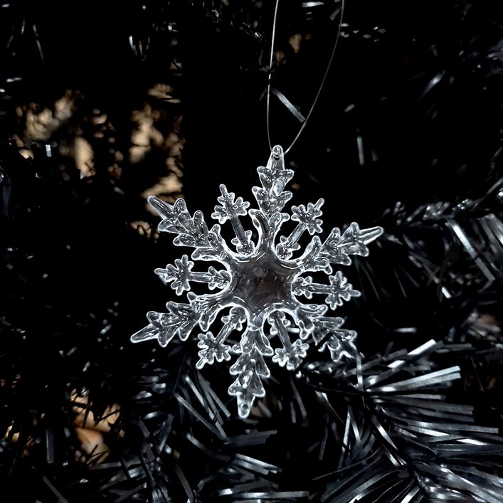 크리스마스 미니트리 오너먼트 나무 장식세트 가렌드 홈파티 눈꽃 고드름, 10개, 눈꽃