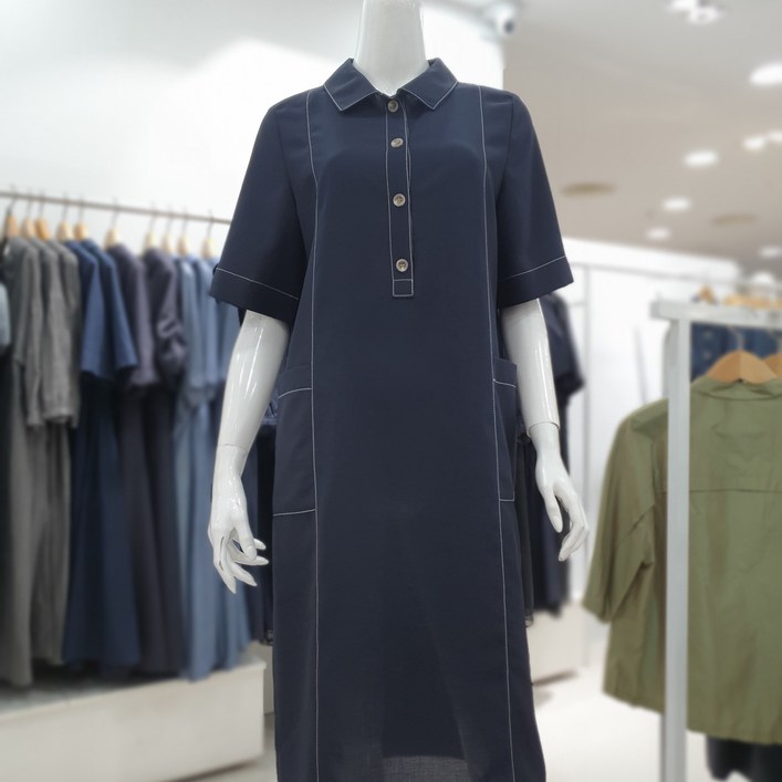 엠씨 시원한 포켓 원피스C52O051네이비DG