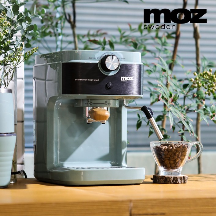 모즈스웨덴 모즈 에스프레소 가정용 커피머신, DMC-1400(블루이쉬그린)