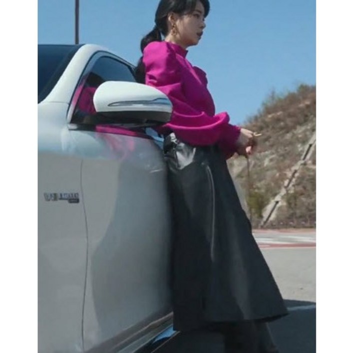 당일발송 더글로리 박연진옷 레자 인조가죽 롱스커트 벨트포함세미정장 연예인룩 박연진스타일 럭셔리 하객룩 임지연