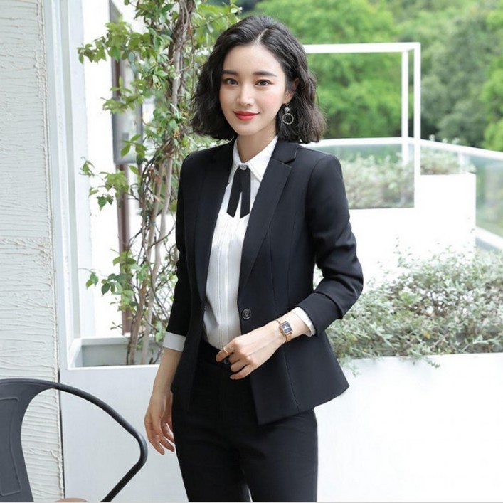 빠른배송 질 좋는제품 면접 여성 슈트 세트 블랙 자켓 오피스룩 정장 치마 투피스 슬랙스 겨울 하객룩 기본포토리뷰작성시포인트500원