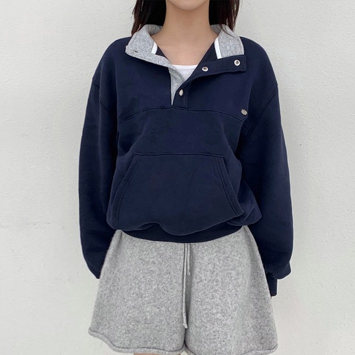 타니즈 케딜런 하프넥 기모 맨투맨 - 2컬러