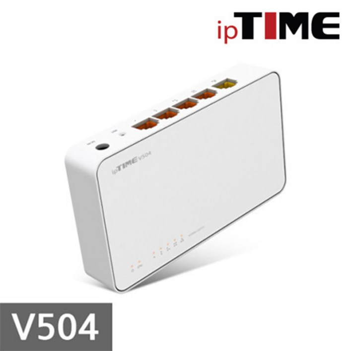 ipTIME V504 유선공유기/리얼텍8196E 400MHz/4포트(100Mbps)+1WAN(100Mbps)/유선연결100m이내/VPN, 1개