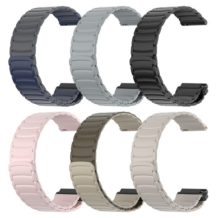 와피크 스마트워치 일체형 실리콘 마그네틱 스트랩 22mm 갤럭시워치 호환, 블루, 1개