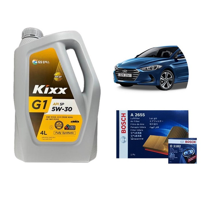 킥스 G1 5W30 아반떼AD 엔진오일에어크리너오일필터 세트