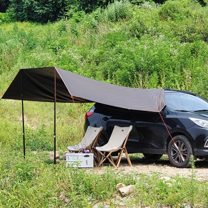 하베누 차량용 캠핑 차박 차량 블랙코팅 렉타 멀티 미니 타프 20230615