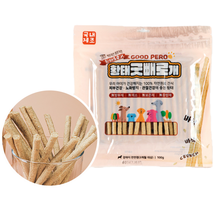 국내제조 애견간식 강아지 황태보양식 400g 굿빼로개 수제간식, 4개, 100g