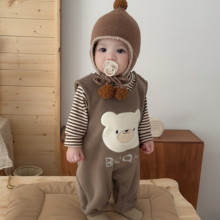 몽실이 윈터 애니멀 후리스 우주복세트 아동 유아 남아 여아 겨울 외출복 상하세트