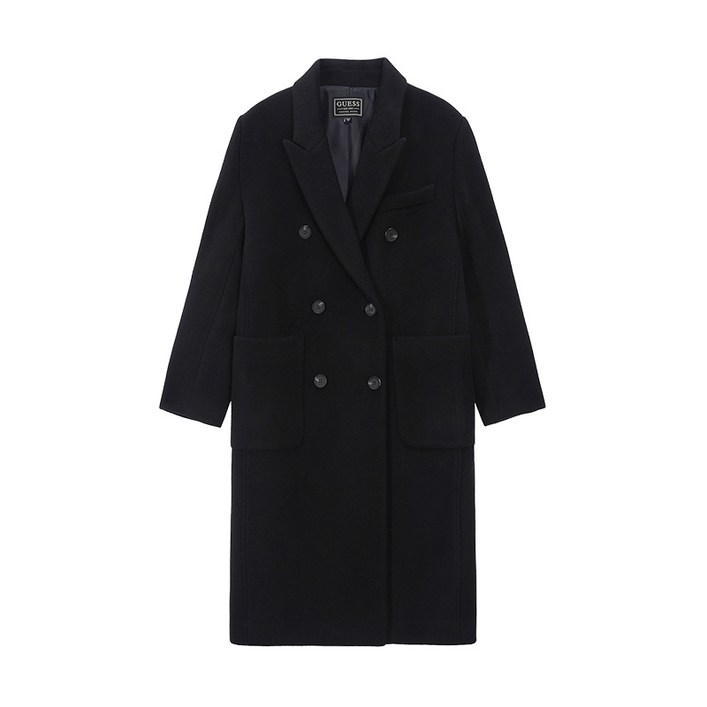 게스 여성 자켓 더블 브레스티드 롱코트 다크네이비 YN4W7857 D