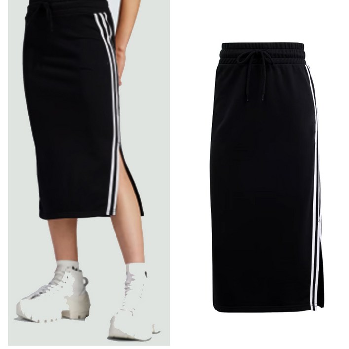 다크핑크//룰루 배색이선 특양면 스커트 S~4XL까지 데일리룩 빅사이즈 국내생산