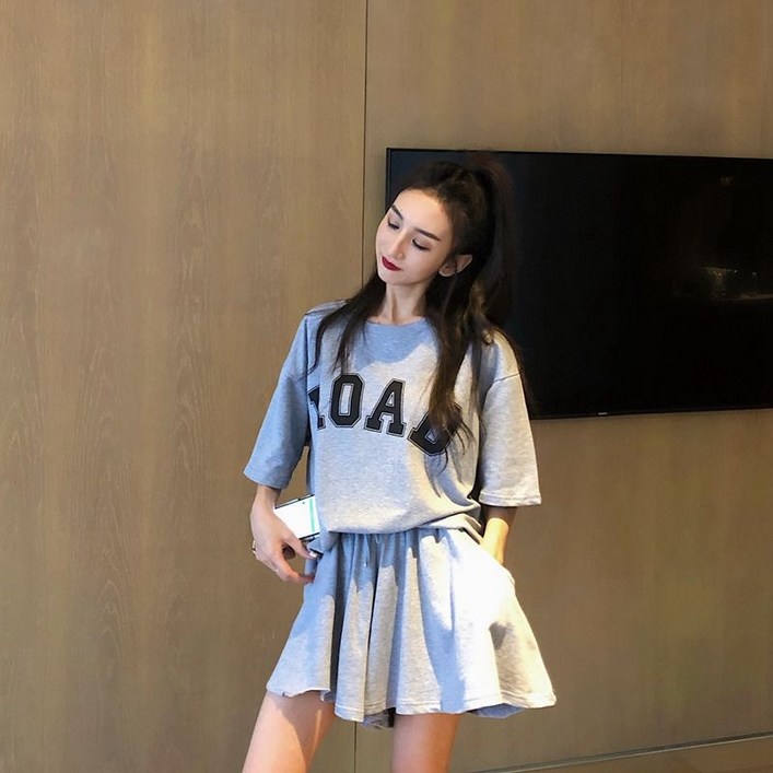 style dr 여성 여름트레이닝복세트 오버핏  트레이닝세트 반팔티반바지