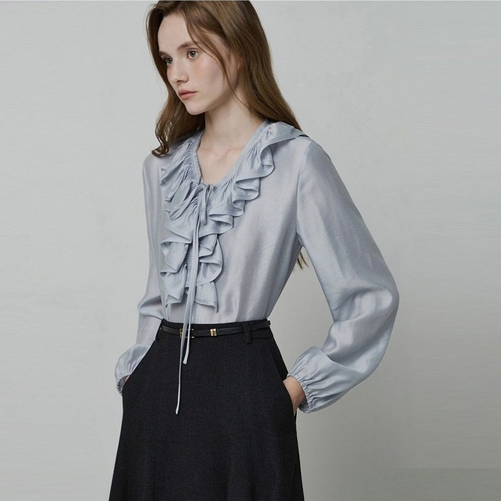 [백화점 정품] 25FW 잇미샤 플리츠 러플 블라우스 ITPAWBL790