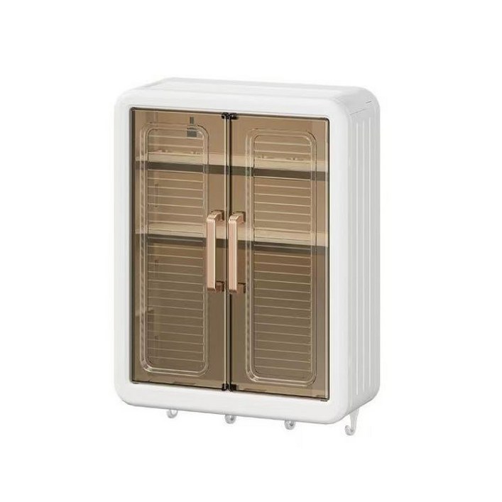 벽걸이 수납함 욕실 벽걸이 수납장  자석식 방진 저장 솔루션  간편 설치 디자인 화장품 생활용품 보호 다중 격실 구조 용량 최대화 공간 효율적 물건 정리