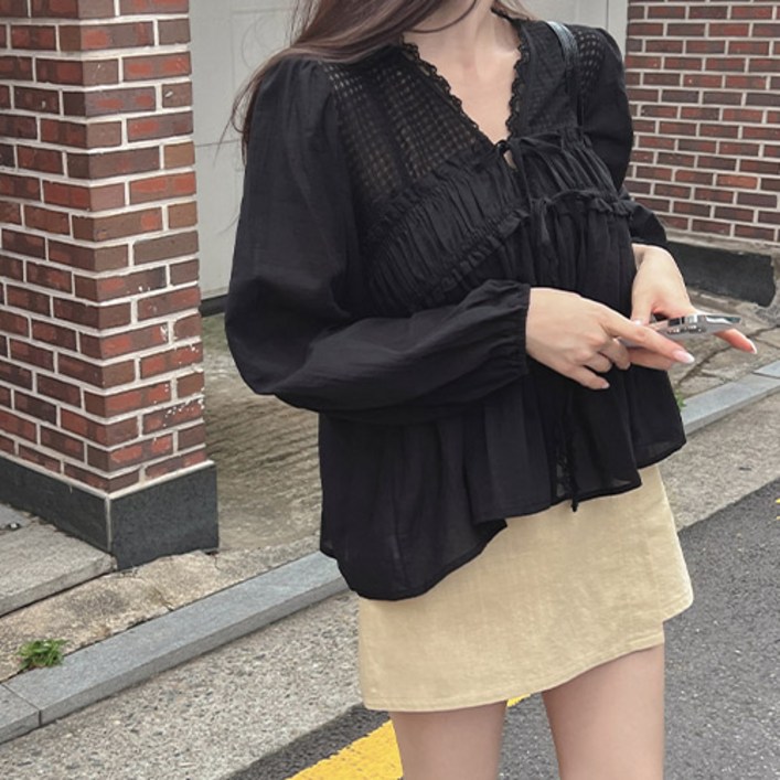 메이빈스웨덴 리본 블라우스NEW 컬러 메이빈스웨덴 리본 블라우스NEW 컬러