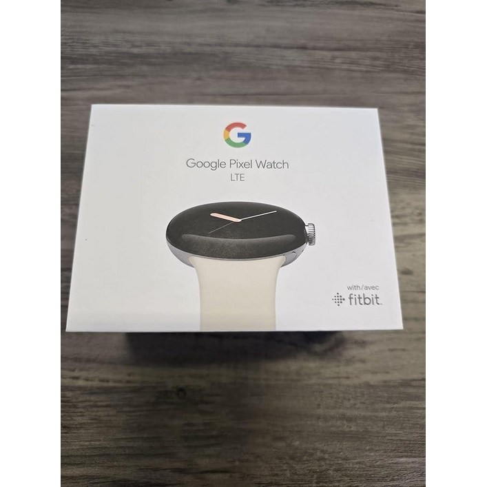 Google 픽셀 시계, 41mm 광택 실버 케이스, 초크 액티브 밴드, Fitbit 활동, 피트니스, 수면, 심박수 추적, LTE 지원 기능이 있는 안드로이드 스마트워치