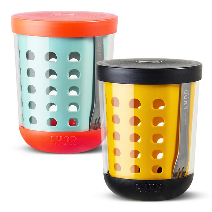 룬드런던 프리미엄 후르츠팟 휴대용 과일통 다이어트 샐러드용기 600ml, 1개, 민트범블비