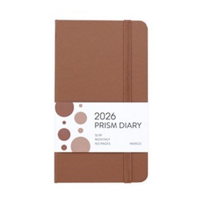 인디고 2026 프리즘 슬림 먼슬리 다이어리 날짜형 수첩형 월간 스케줄러 먼슬리 플래너, 03모카무스
