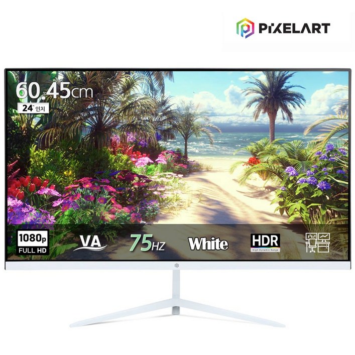 연말이벤트픽셀아트 PIXELART PA2430W 화이트 75Hz FHD 24형 모니터 일반