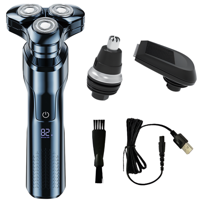 POLIIN 전기 면도기 완전 방수 IPX7 등급 C타입 충전 남자 전동 면도기 KS0272, 토브 블루