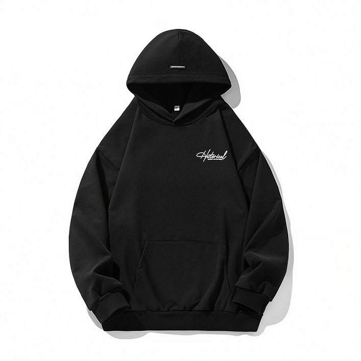 Alpinario 남성용 빅사이즈 배기 후드티 400g 스킨소프트 자수 맨투맨