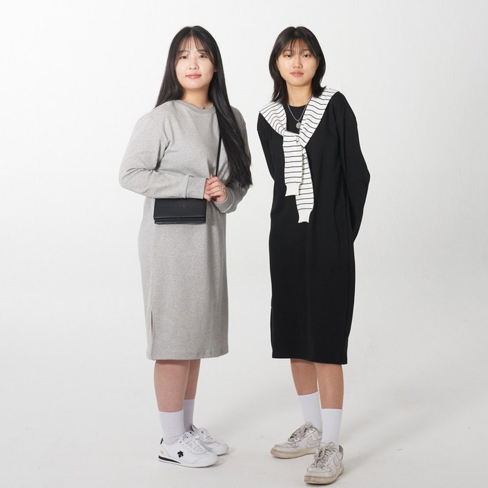 워나샵 국내제작 톰즈 라운드 반팔원피스 긴팔원피스 중 선택 숏(5부) 롱(7부) 44~77 사이즈