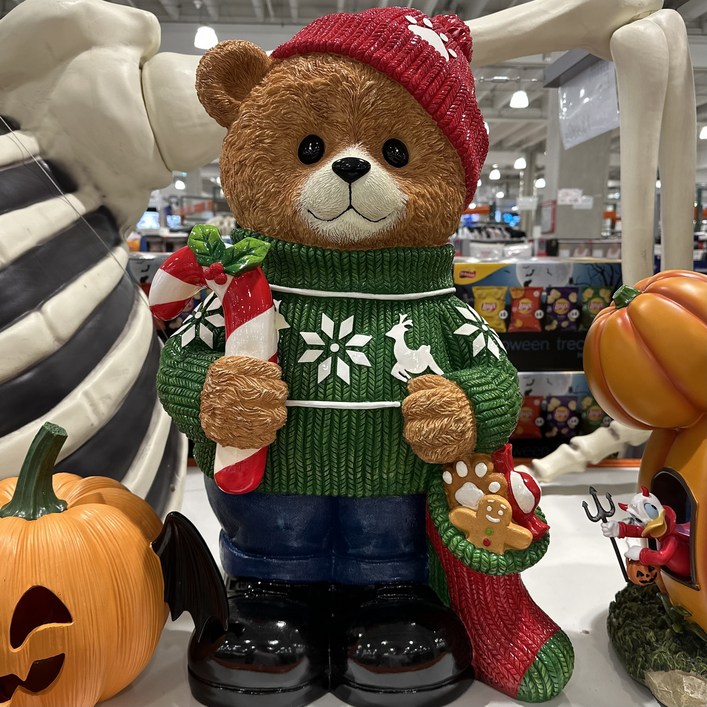 코스트코 크리스마스 장식 테디베어 LED 장식 66cm 크리스마스 곰인형 인테리어 홈파티