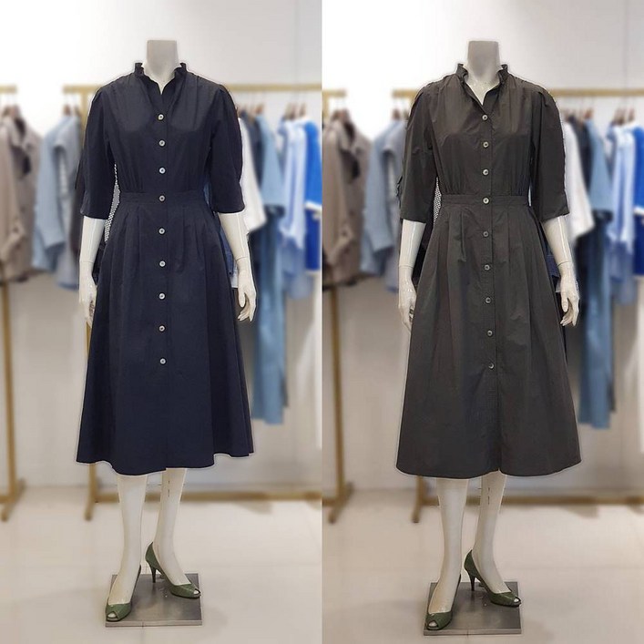 안지크 핀턱포인트 플레어 원피스 AI2OP5910