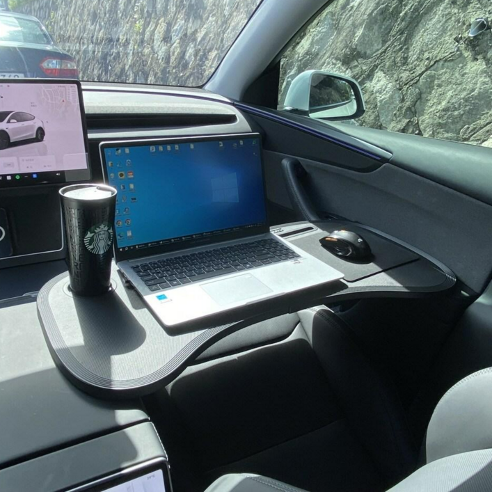 루이홈즈 차량용 식탁 테이블 간이책상, 블랙, 1개