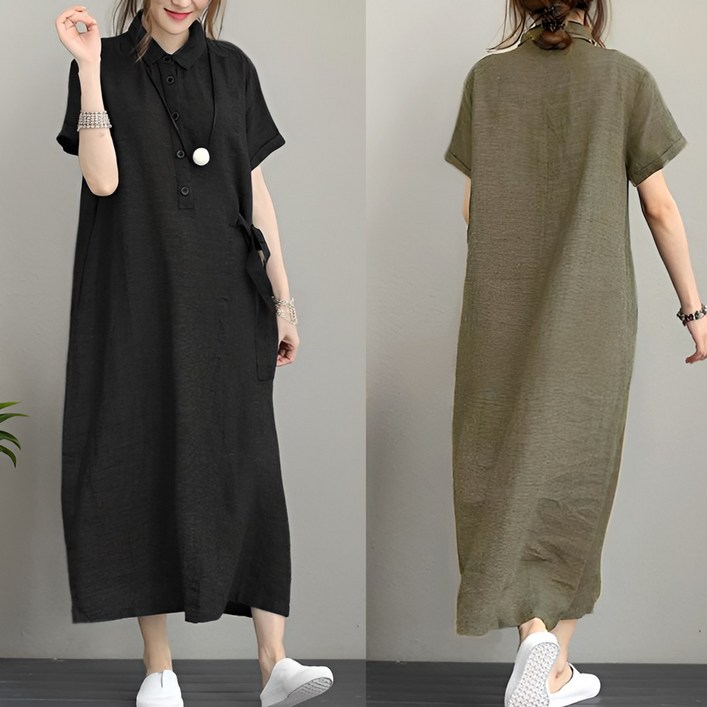 지애랑 여름 린넨 롱 원피스 빅사이즈 루즈핏