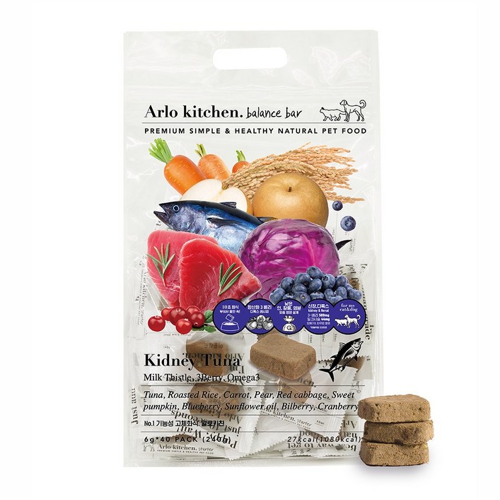 알로키친 만성급성 신부전증 강아지용 신장케어 자연식 키드니튜나 40개입, 160g, 1개