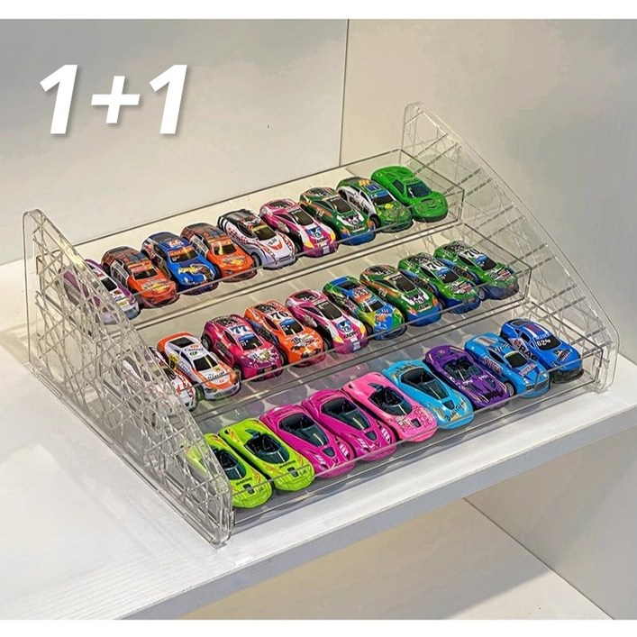 KOKHUB 미니카 장식장 피규어 진열대 보관 케이스 아크릴 장난감, 2개