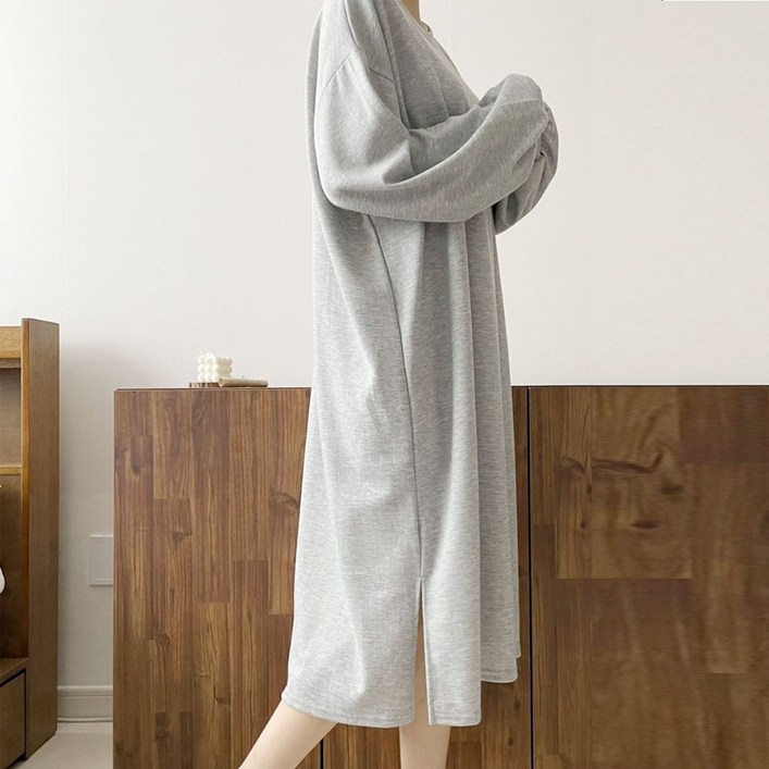 국산 오버핏 긴팔 롱원피스 캐쥬얼 마실룩 홈웨어룩