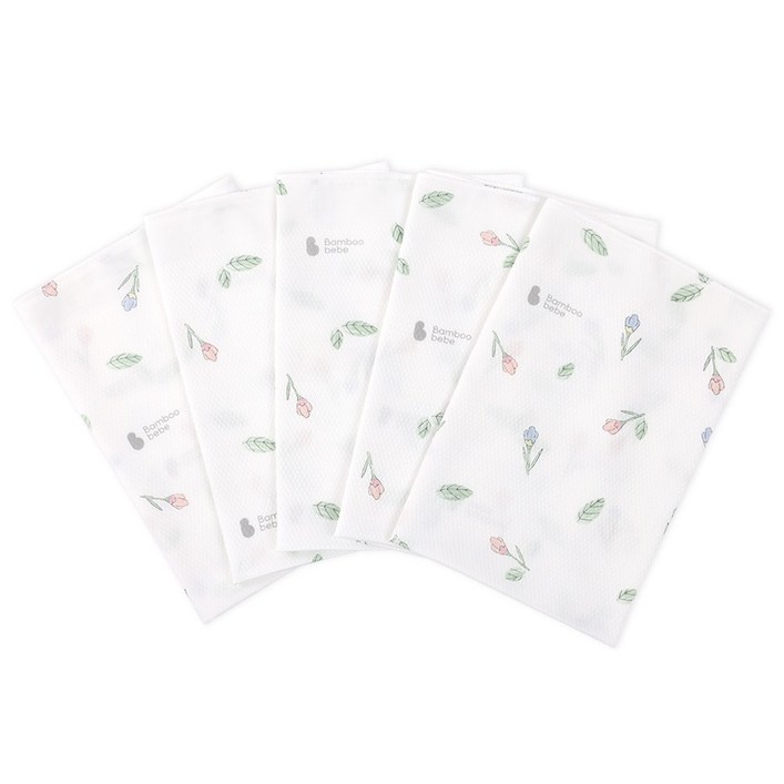 밤부베베 순한대나무 시그니처 아기꽃망울 엠보손수건 5p