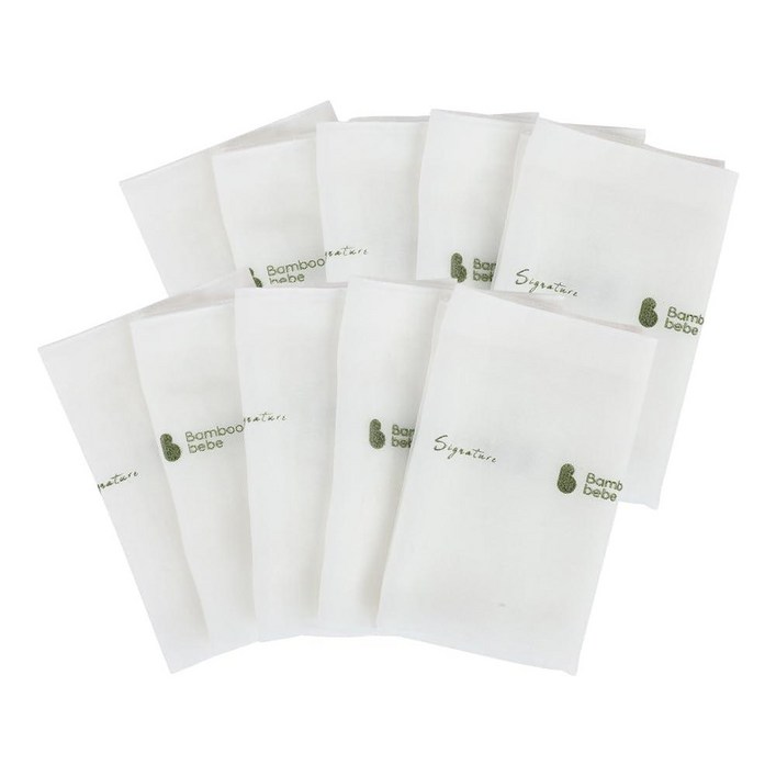 BambooBebe  시그니처 거즈 손수건, 거즈 손수건 10개