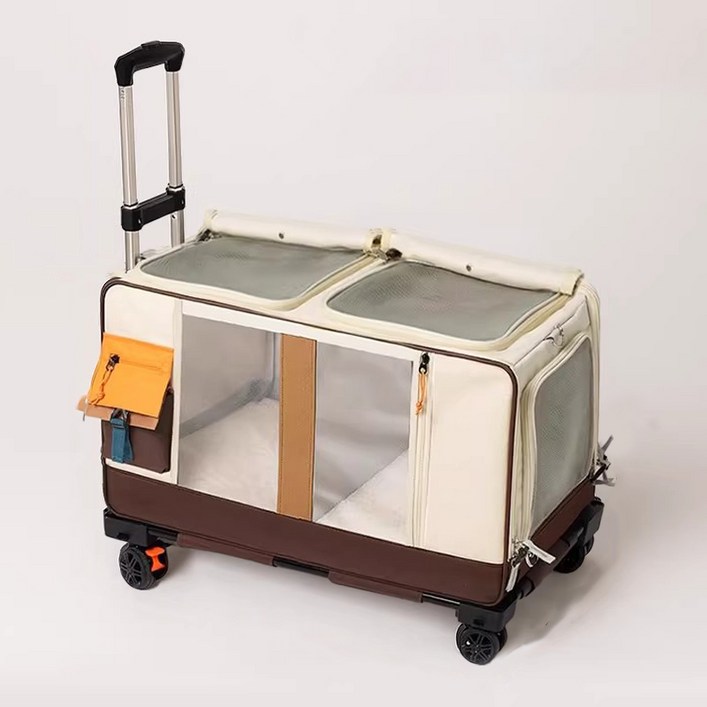 포프린츠펫  4륜 강아지 캐리어 접이식 고양이 이동장 반려동물 이동가방