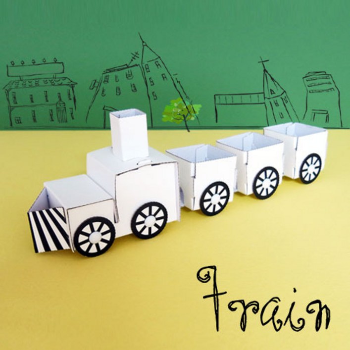 [칼라노리][칼라노리자체제작상품]잘굴러가는 종이기차 /교통기관/추석/ 이동수단/교통수단/페이퍼크래프트/ 종이 공작/DIY 만들기/늘봄/ 방과후수업, 1개