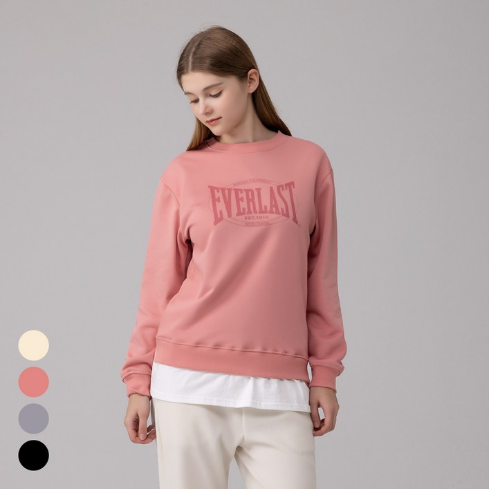 에버라스트 여성 맨투맨 숏 레이어드 티셔츠