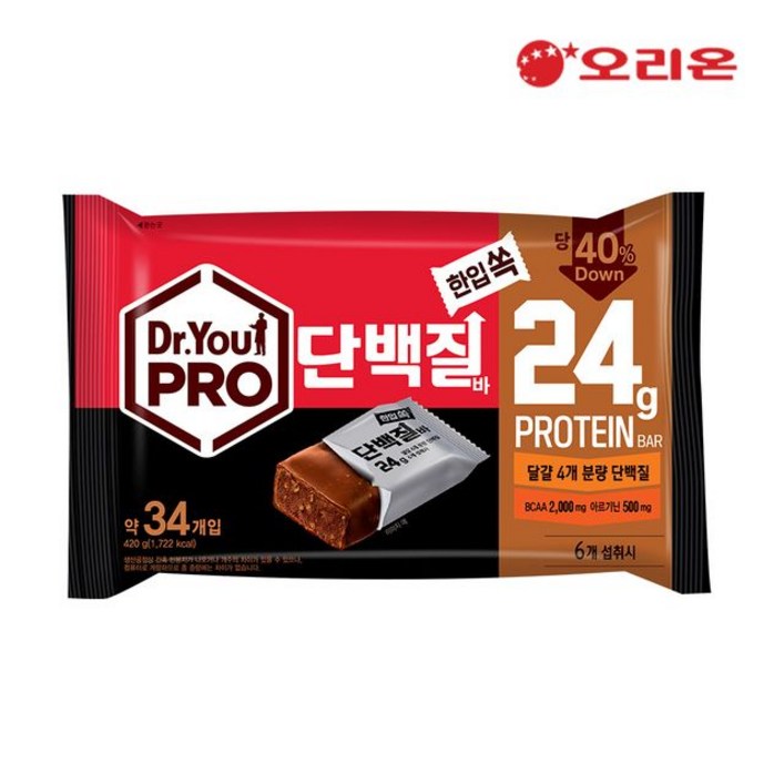 오리온 닥터유 프로단백질바 한입쏙 34p, 420g, 1개