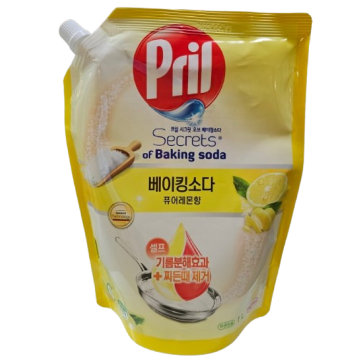 프릴 베이킹소다 세제 퓨어레몬향, 1L, 2개