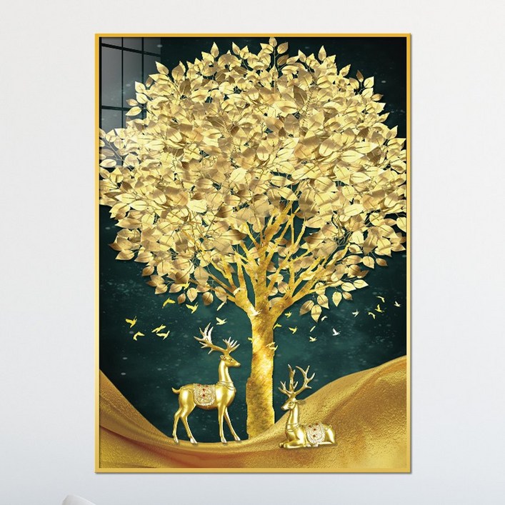 아트블루 부자되는 황금 코인 나무 그림 풍수 인테리어 소품 액자 - 쇼핑앤샵